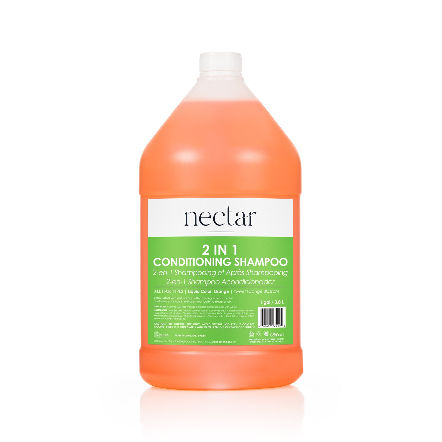 Nectar 2 in 1 Conditioning Shampoo 1 gal/3.79 L – World Amenities